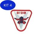 Kit 4 Patch Bordado Sky Diver Com Fecho De Contato - Mundo Do Militar
