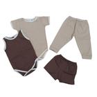 Kit 4 pç Conjunto Bebê Roupas de bebê Body Calça Short Bebê