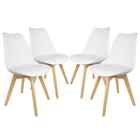 KIT 4 Peças Cadeira Eames Leda Branca Luxo Casa Escritório Combo
