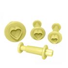 Kit 4 Peças Ejetor de Massas Coração Amarelo Bluestar