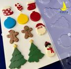 Kit 4 Peças Folha De Modelagem Apliques De Natal - 885