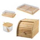 Kit 4 peças Mesa Posta Linha Bambu Ou