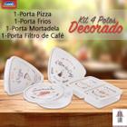 Kit 4 peças Porta Pizza Frios Mortadela e Filtro de Café