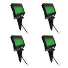 Kit 4 Peças Refletor Led Verde Estaca Para Jardim 7,5W