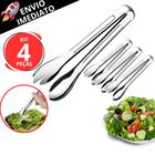 Kit 4 Pegador De Saladas e Massas em Inox Grande Pegador Para Cozinha Restaurantes Buffet - SQ