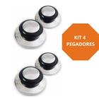 Kit 4 Pegadores Universal Tampa de Panela em Aço Inox Par Pegador de Tampa Puxador