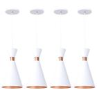 Kit 4 Pendente Lustre Luminária Mini Pequim 24cm Branco - AZ Casa Decor