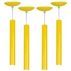 Kit 4 Pendente Tubo Cilindro Amarelo 40Cm + Led 6k