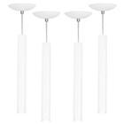 Kit 4 Pendente Tubo Cilindro Branco 40Cm + Led 6k