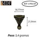 Kit 4 Pezinho Medio para Caixa e Bandeja Ouro Velho