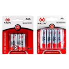 Kit 4 Pilhas AAA(Palito) 1000mAh + 4 Pilhas AA (Tradicional) 2600mah Recarregáveis