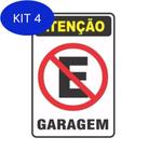 Kit 4 Placa Pvc Proibido Estacionar Garagem Auto-Adesiva Jaime