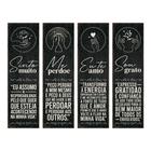 Kit 4 Placas Decorativas 45x15 Hooponopono Sinto Muito Me Perdoe Eu Te Amo Sou Grato MDF 6 mm