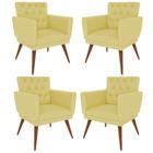 Kit 4 Poltronas Nina com Capitone - Amarelo