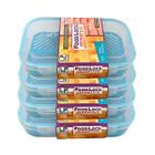 Kit 4 Porta Frios Hermético Plásticos 700ml Com Divisórias