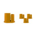 Kit 4 Porta Lápis Duo Amarelo Plástico