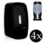 Kit 4 porta sabonete líquido saboneteira sabão Dispenser álcool gel reservatório preto alco lavabo