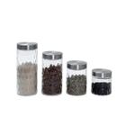 Kit 4 Pote De Vidro Com Tampa Inox Bolhas Redondo - Mozcada