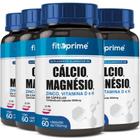 Kit 4 Potes Cálcio Magnésio Zinco Vitaminas D3 K2 60 Capsula