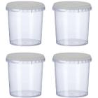 Kit 4 Potes Para Alimentos 1,2 L Transparente Plástico - Metal G