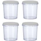 Kit 4 Potes Para Alimentos 1,2 L Transparente Plástico - Metal G