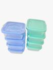 Kit 4 potes quadrados de plástico para armazenar alimentos cozinha útil