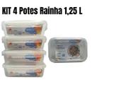 Kit 4 Potes Transparente1250ML