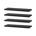 Kit 4 Prateleiras 30cm MDF Preto Nicho Sala Quarto Cozinha Banheiro