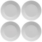 Kit 4 Pratos Rasos Porcelana Branca 26,5cm Germer Mesa Posta Restaurante