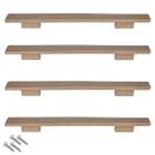 Conjunto de 4 puxadores para móveis de couro, marrom escuro, 146x30 mm -  Wood, Tools & Deco