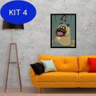 Kit 4 Quadro Decorativo Mel The Secret Life Of Pets 34x23cm