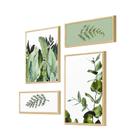 Kit 4 Quadros Decorativos Verde Folhagem Natureza