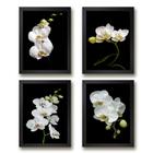 Kit 4 Quadros Florais Fotografias Orquídeas 33x24cm - com vidro