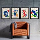 Kit 4 Quadros Posters Matisse Colorido 33x24cm - com vidro