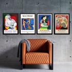 Kit 4 Quadros Vintage Posters Picasso E Matisse 33X24Cm