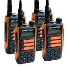 Kit 4 Rádios Walkie Talk Baofeng UV16PLUS 10W em VHF e UHF Dual Band RádioFM Bateria li-íon