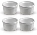 Kit 4 Ramekin Cerâmica Branco 50ml Molheira Potinho