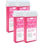 Kit 4 Refil Cera Depilatoria Corporal Profissional Depilação Roll On Depilflax Rosa 100g