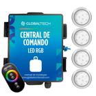 Kit 4 Refletor LED Piscina RGB 9W Inox + Central Touch