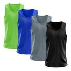 Kit 4 Regatas Dry Fit Lisa Básica Proteção Solar UV Térmica Camisa Camiseta Treino Academia Ciclismo