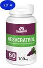 Kit 4 Resveratrol 100 Mg 60 Cápsulas Só Natural