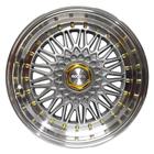 Kit 4 Rodas Aro 17x7,5 Rodera BBS RS 4x100/108 Silver AR.Gold RDR46