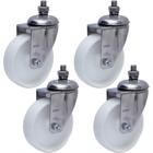 Kit 4 Rodízios Série 12 Inox Espiga 101mm Nylon Sem Freio 170kg - Colson