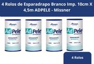 Kit 4 Rolos de Esparadrapo Branco Imp. 10cm X 4,5m ADPELE - Missner