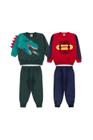 Kit 4 Roupa Infantil 2 Conjunto Moletom Inverno 1 Brinquedo