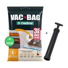 Kit 4 Saco A Vacuo Grande 55x90cm Vac Bag Mala+ Bomba Ordene