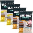 Kit 4 Saco Vacuo Vacbag Embalagem Grande Médio Edredom Roupa