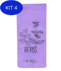 Kit 4 Saquinhos Reutilizáveis Lilás So Bags - Herbs