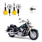 Kit 4 Seta Modelo P41 Farol Milha Custom Moto SUZUKI INTRUDER VS 1400 GLP Ano 1994 1995 1996 1997 Angel Eyes Redondo