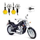 Kit 4 Seta Modelo P41 Farol Milha Custom Moto SUZUKI INTRUDER VS 800 Ano 1994 1995 1996 1997 Angel Eyes Redondo - Stallion